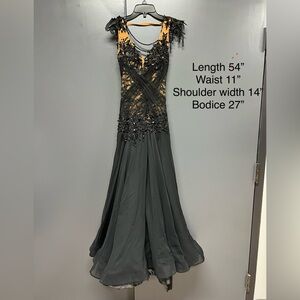Elegant Black Youth Ballroom Standard Competition Dress